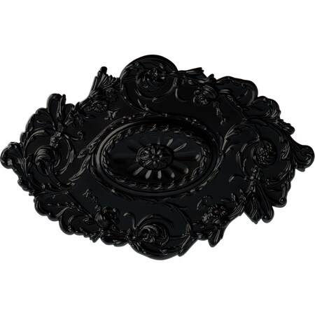 Strasbourg Ceiling Medallion, Hand-Painted Jet Black, 30 1/2"W x 20"H x 1 1/2"P